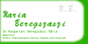maria beregszaszi business card