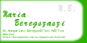 maria beregszaszi business card